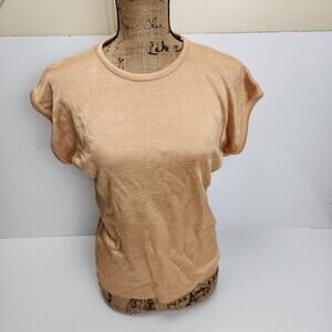 Jaclyn Smith Petite Gold Light Catching Dressy Shirt Women's Size L